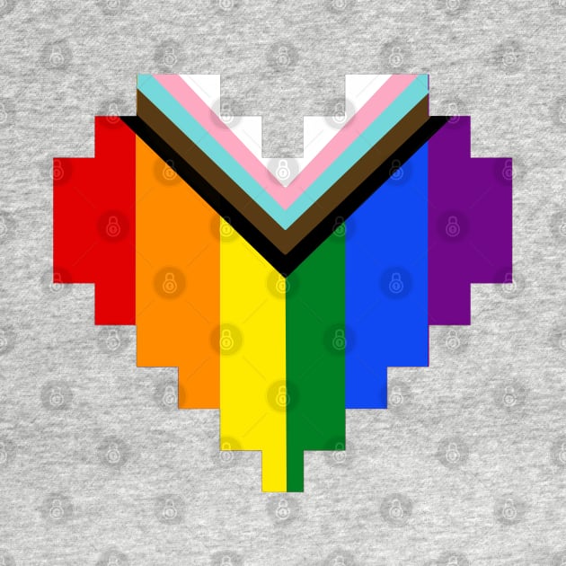 Progress Pride 8-bit Heart by TheUndeadDesign